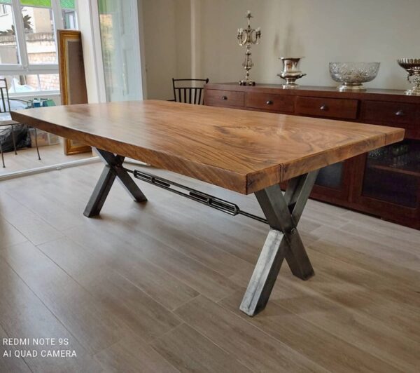 Mesa De Madera Y Hierro